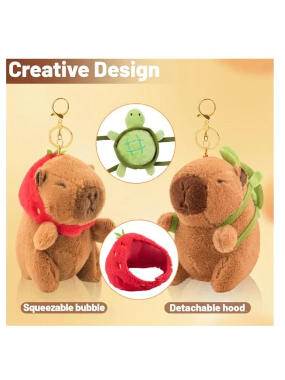 Capybara Keychain Animal Keychains for Backpacks Bag Charm